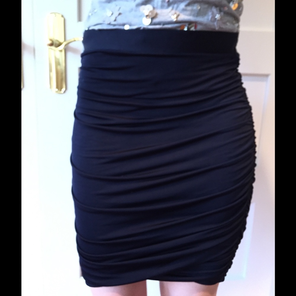 Dark Navy Runched Miniskirt